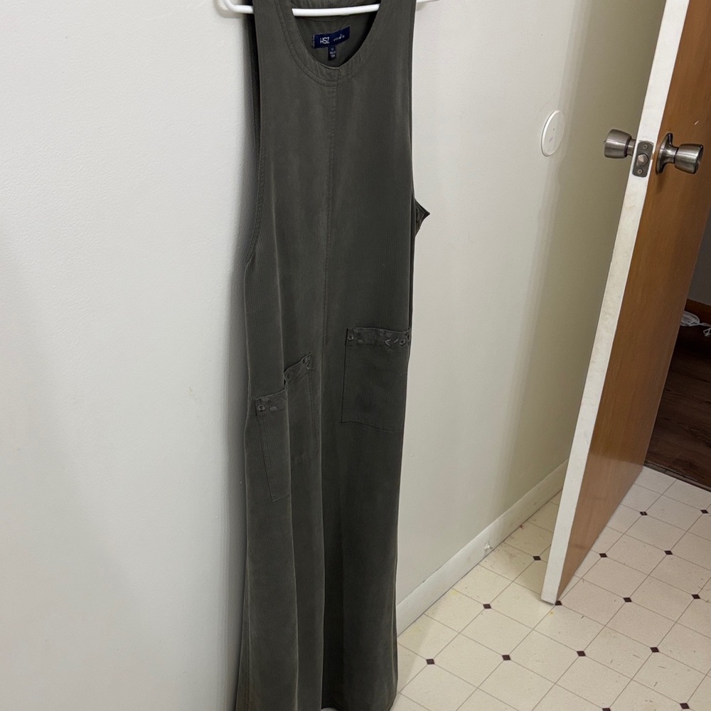 Vintage Pinafore Green Sleeveless Dress